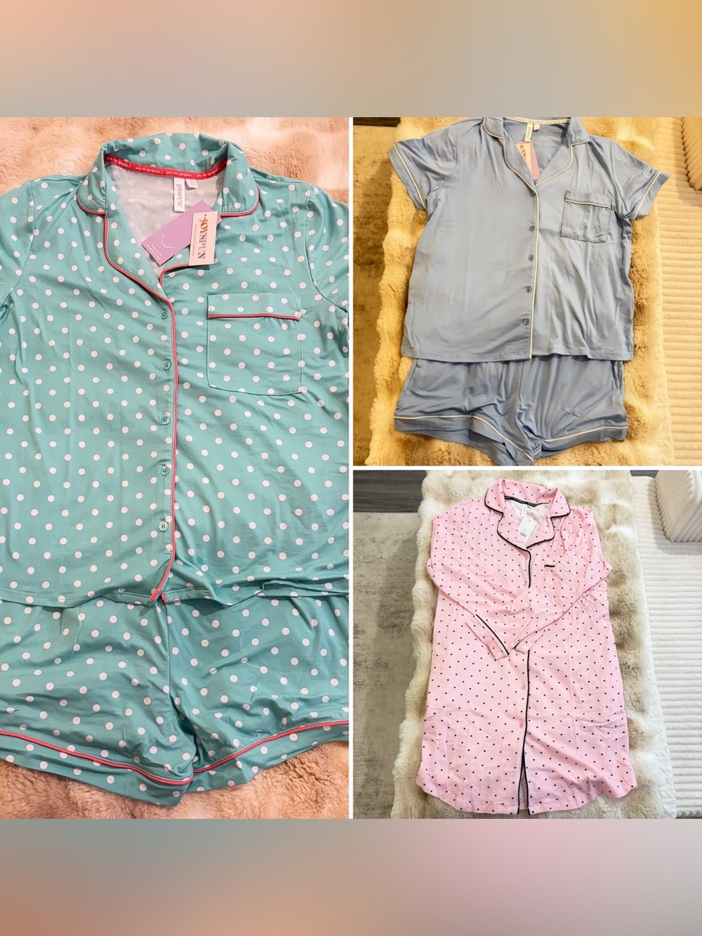 Joyspun sleepwear bundle NWT size medium - pink, blue, green super soft
